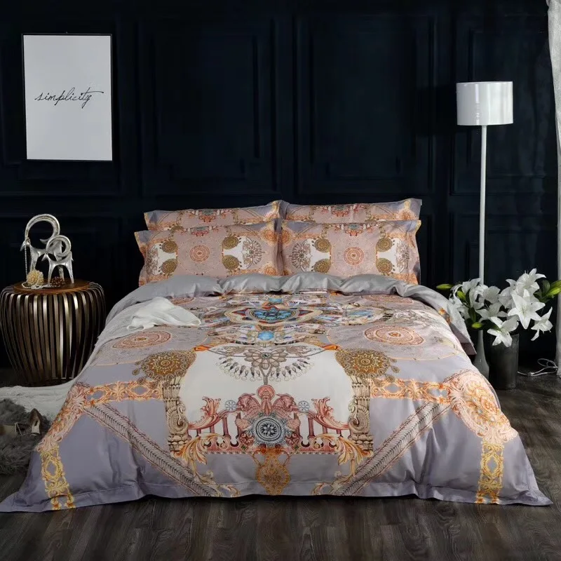 Classical Style Rome Dynasty 80s Cotton Digital Printing Bedding Set