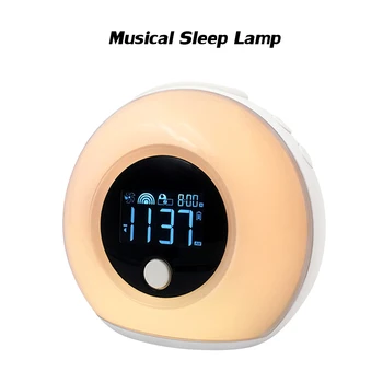 

Colorful LED Smart Touch Light USB Adapter BT Speaker Night Light with LCD Adjustable Alarm Clock 4 Modes Musical Sleep Lamp 5W