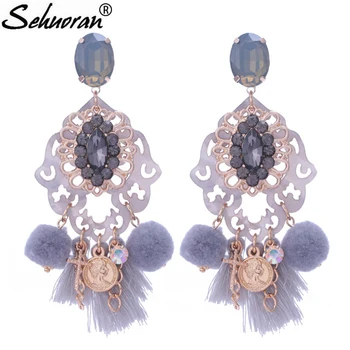 

Sehuoran Tassel Earrings Style Summer Bohemia Tassel Earrings For Women Girls Multicolor Zinc Alloy Earrings Wedding Decoration