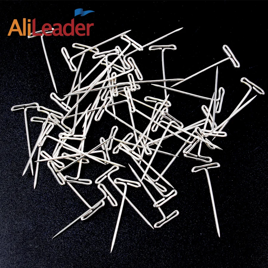 Wig Making T Pins 50Pcs/Pack T-Pins for Making Wig Stainless Steel 1.5 Inch for Blocking Lace