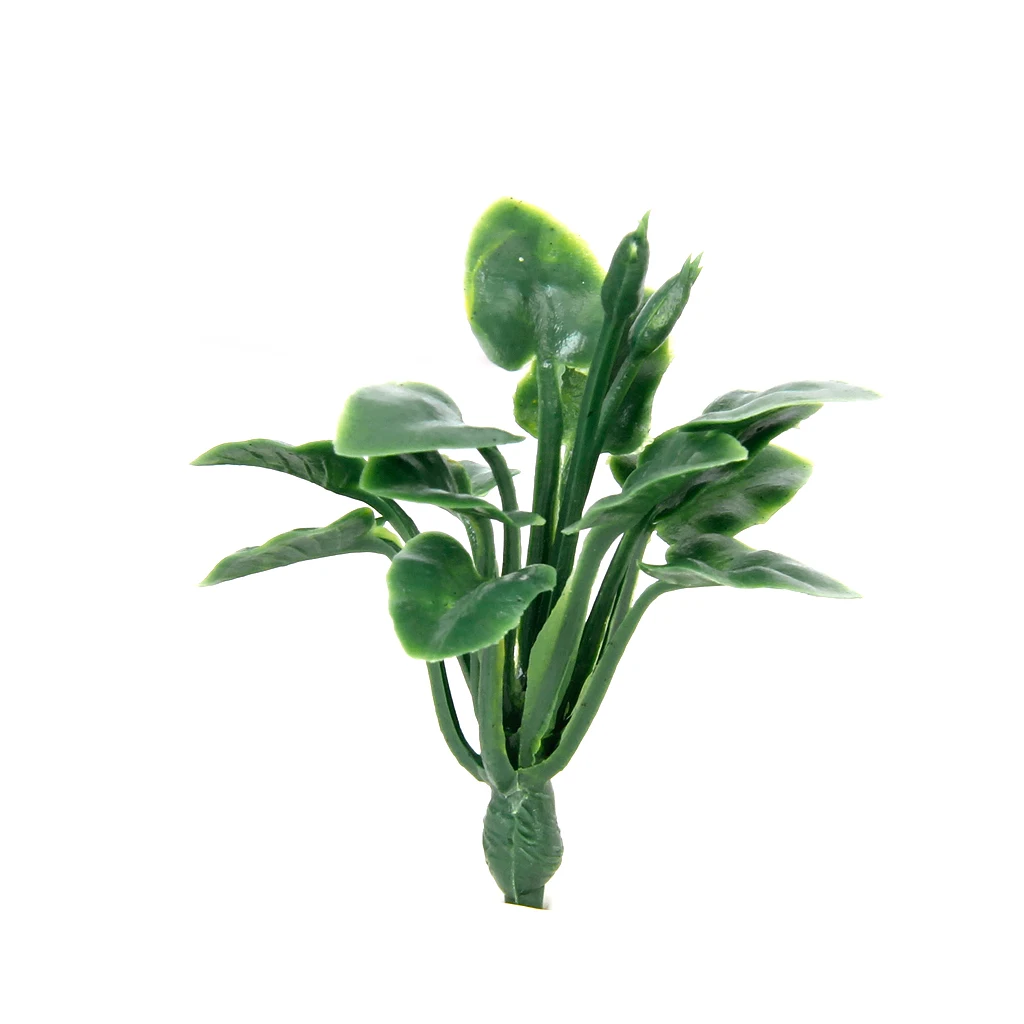 50pcs Plastic Railway Landscape Model Ground Cover Grass with Heart-Shaped Leaves Scenery Layout Accessory