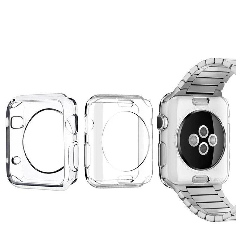 

100pcs Ultra-thin Clear Soft TPU Case For watch Shell Cover For Apple Watch Series 4 3 2 38mm 42mm 40mm 44mm Caja del telefono