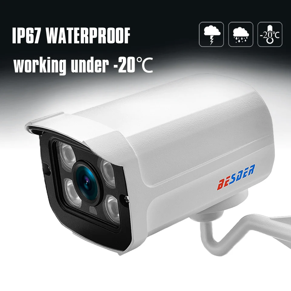Besder Full HD 1080P AHD камера безопасности наружная Водонепроницаемая инфракрасная Металлическая Цилиндрическая камера наблюдения ночное видение 2MP CCTV камера