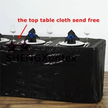 Черный Цвет блесток Ткань Юбка для стола \ свадебные Скатерти плинтус