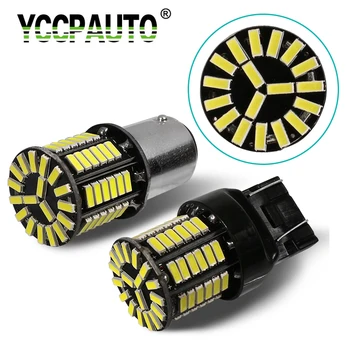 

2Pcs Super Bright 1157 BAY15D P21/5W 7443 T20 LED Car Light Bulbs 66SMD 4014 LED Car Auto Parking Brake Stop light White 12V