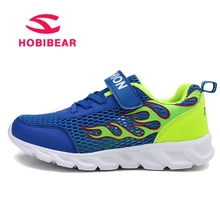 HOBIBEAR Children Shoes For Boys Girls Shoes Kids Casual Shoes Sneakers Breathable Hook Loop Print Mesh
