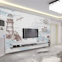 Пользовательские 3d фото обои для гостиной стенная роспись для детской комнаты навигации Маяк кирпичная стена картина домашний декор обои
