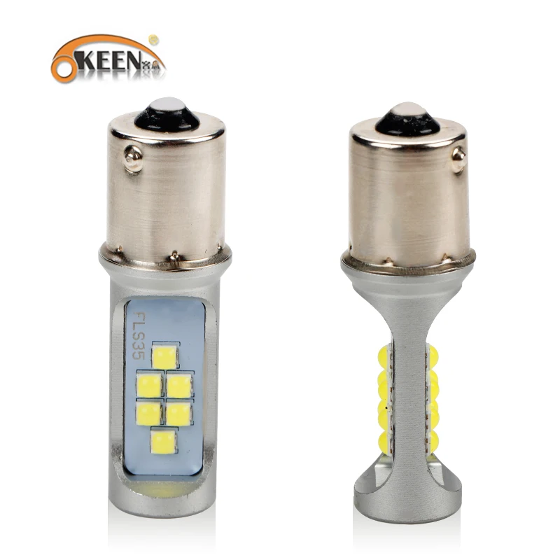 

OKEEN 1156 Turn Signal Lamp BA15S P21W LED Bulb R5W R10W Car Fog Light 12SMD 3535LED 1200LM LED car light White Yellow Red 2pcs