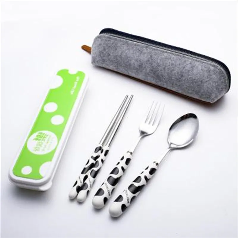 

3Pcs/Set Kids Stainless Steel Cutlery Set Cute Portable Travelling Tableware Camping Child Picnic KitchenwareTools New Arrive