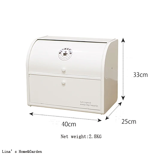 Rolltop bread box kitchen countertop metal food storage bin organizer (2)