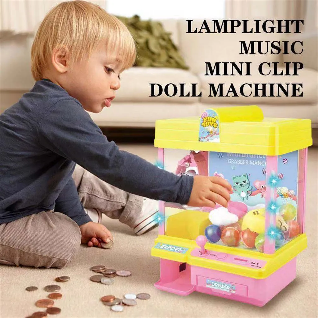 

Doll Catcher Machine Coin Operated Plush Toys Claw Crane Redemption Game Doll House Accessories Simulation Kids Toy T9#