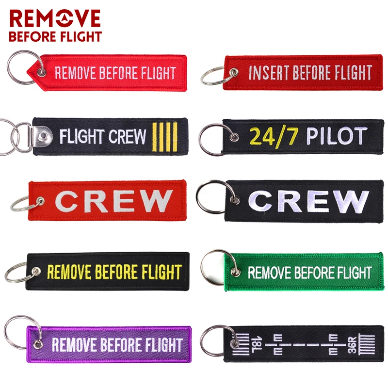 Чемодан тег remove Before Flight вышивка, брелки для ключей, аксессуары для путешествий, модная сумка брелок с надписями для авиации подарки