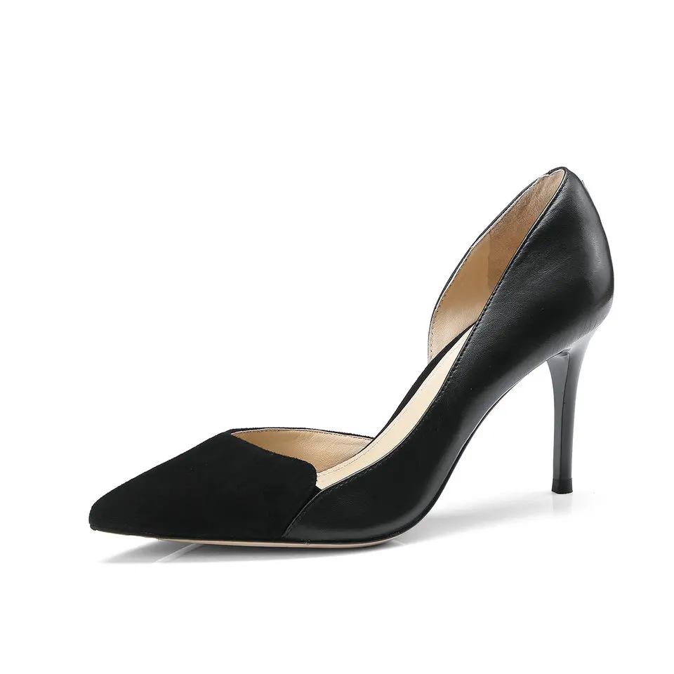 Sur Talons 8 Haute En Chaussures De Mince Pompes Dames Femme rose Cuir Mariage Élégant Pu 3 Femmes Taille Bureau D'été Eshtonshero Noir Glissement qwvXzRxnOg