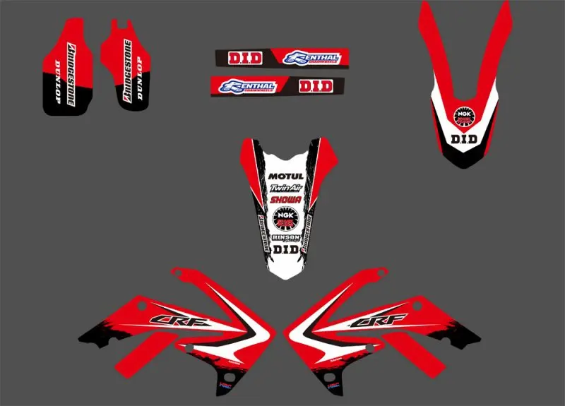 Графический задний план наклейки и наклейки для Honda CRF250R 2010 2011 2012 2013 CRF450R 2009-12 CRF 250 250R 450 450R CRF250 CRF450