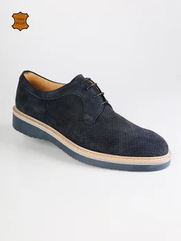 

FREETIME Spring Summer man's business shoelace simple ventilated Blue Man's formal shoes
