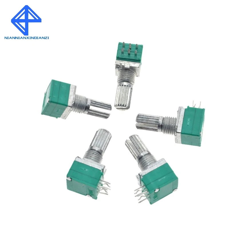 

Potenciometro Rotary Encoder 10pcs B20k Rk097g For Audio Amplifier Sealed Dual Potentiometer 15mm Shaft 6pins