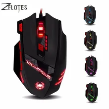 Zelotes T90 T-90 9200DPI 8 Buttons Computer Mouse Optical USB Wired Gaming Mouse Professional Game Mice for Laptops Desktops