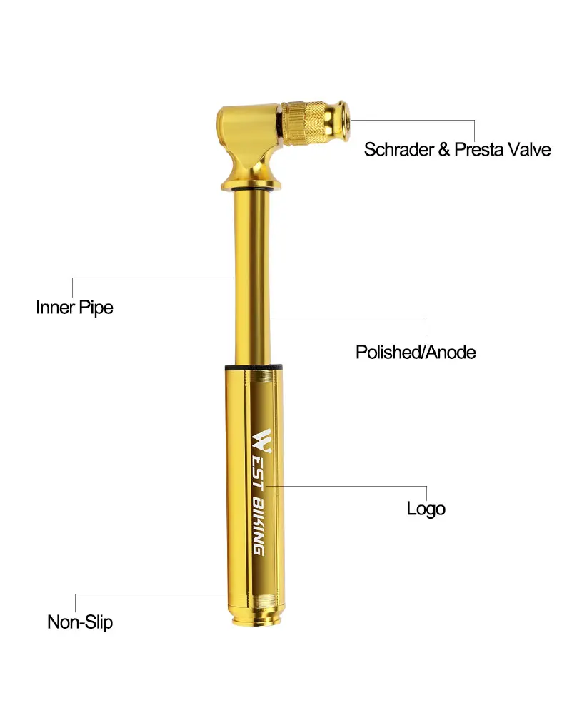 WEST BIKING 160Psi велосипедный ручной насос высокого давления для шин Аксессуары для велосипеда алюминиевый сплав портативный мини велосипедный воздушный насос