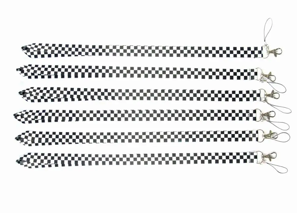 1 шт. черно-белые сетки ланъярды для брелоков держатель удостоверения личности брелоки ремешки для мобильного телефона