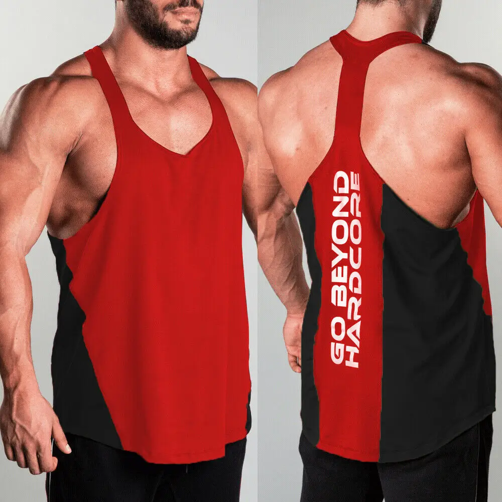 Men/'s Muscle Bodybuilding Shirt Tank Top Gym Singlet Fitness Sport Vest L