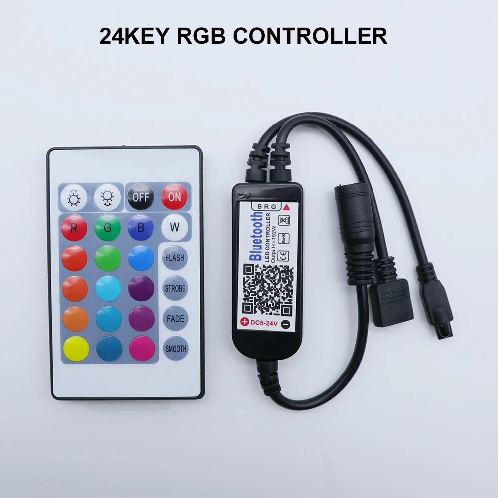 5 24 В постоянного тока мини Bluetooth RGB/RGBW контроллер с ИК пульт дистанционного