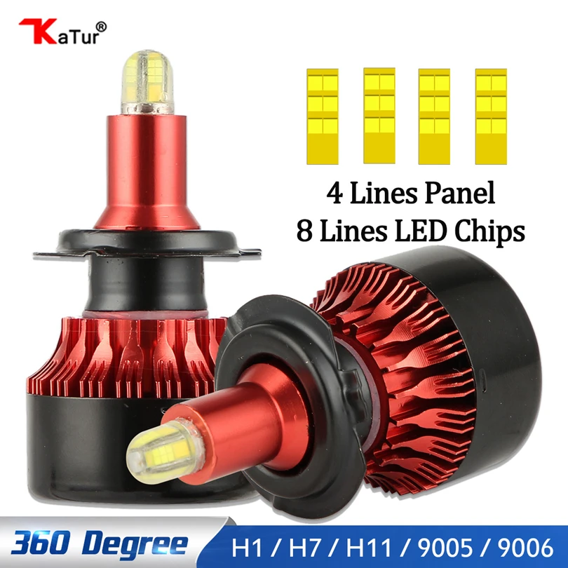 

Katur 8 Sides CSP 14000LM H8 H11 Fog lights H7 LED Headlight HB3 9005 LED H1 Auto Fog Lamp 12V 6000K 3D 360 Degree Automotive
