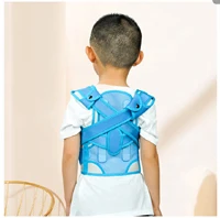 Детский здоровье Регулируемый магнитный Корректор осанки боль в спине Поддержка плеч Ортопедический Корсет поддержка позвоночника пояс - Цвет: Синий
