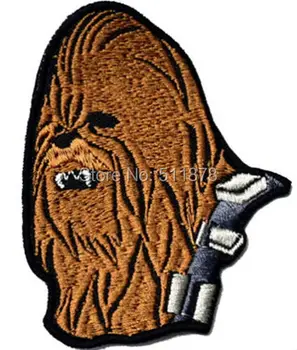 

3.55" Chewbacca Embroidered Patch Rebel Wookie Star Wars Han Solo Darth Vader Empire TV Movie Applique Costume iron on applique