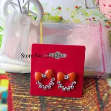 Новая мода серьги карты Горячие розовые серьги карты 55X55 мм пользовательская цена логотипа Экстра 1 лот = 400 шт серьги карты