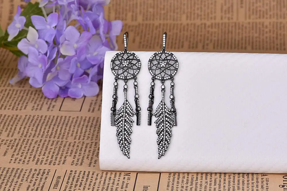 

KAKANY 925 sterling silver black dream catcher earrings original high quality 1:1 European and American women's popular jewelry