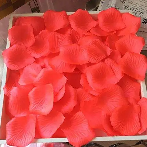 

LanLan 1000 pcs/lot Coral Rose Petals Artificial Flower Petals for Wedding Party Aisle Decor-15