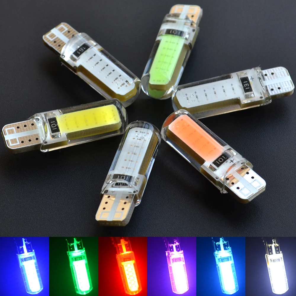

R8 2x W5W LED Bulb T10 LED Lamp Car Lights COB DRL SMD 12V White Red Blue Green 194 168 Clearance Lights Reading Interior Lamp