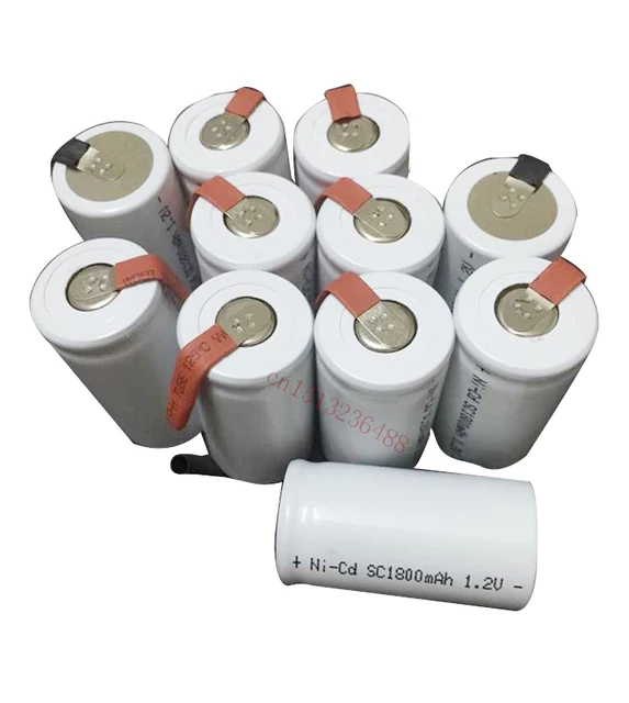 16PCS/lot Sub C SC 1.2V 1800mAh Ni Cd Ni Cd Rechargeable Battery Batteries White color Free