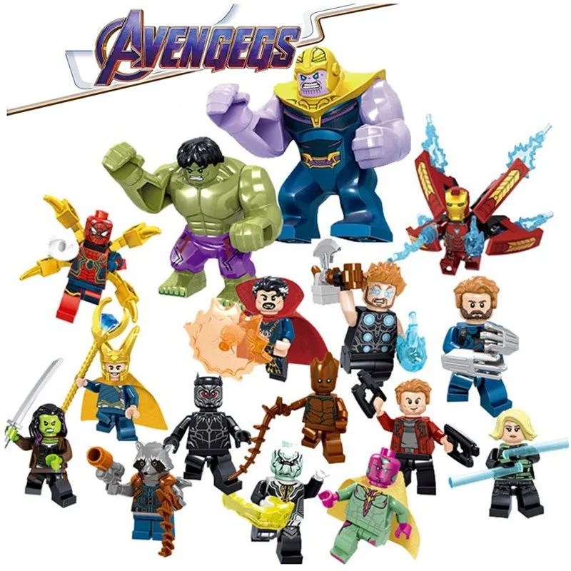 

16Pcs/Set Avengers Endgame LegoING Marvel Minifigured Model Iron Man Thanos Building Blocks Action Figures Children Toys LE34044