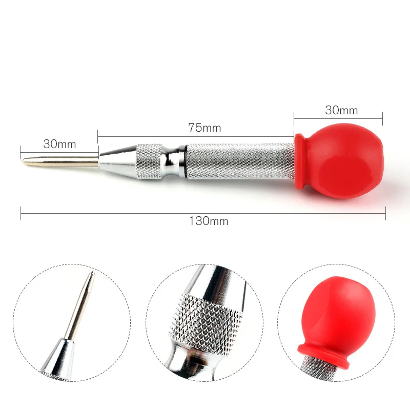 

5 Inch HSS Automatic Center Punch Stator Punching Automatic Center Pin Punch Spring Loaded Marking Drilling Tool Power Tools