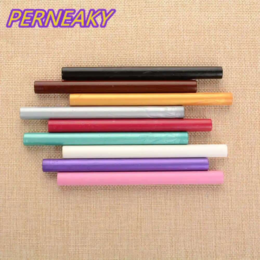 

10 Colors Seal stamps hot melt Glue Wax Sticks For Sealing Vintage Birth Wedding Card Candy colors DIY Crafts Hot sell