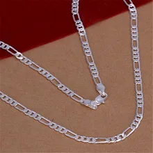 N102 Free shipping Popular Beautiful fashion Elegant silver plated charm 4MM WOMEN LADY nice chain hot Necklace jewelry