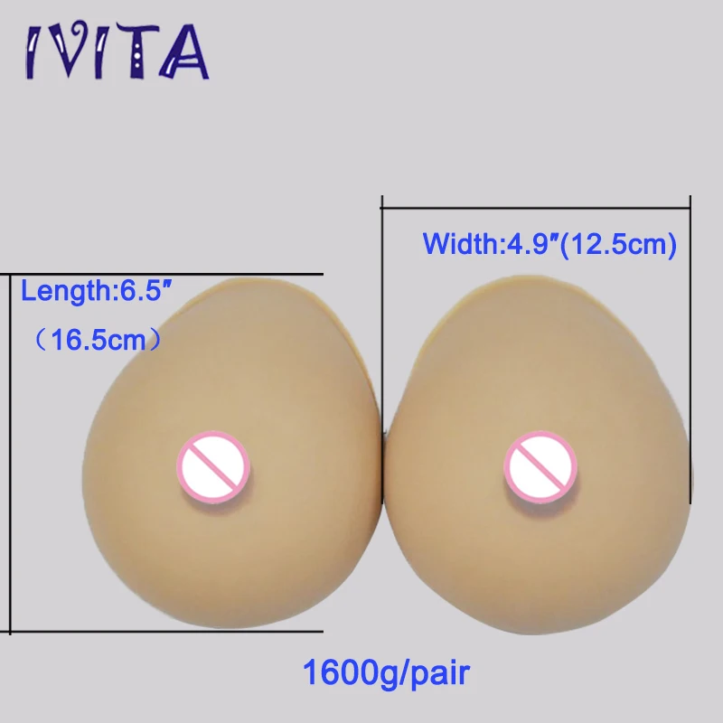 

IVITA 1600g/pair Sutan Silicone Breast Breast Forms Artificial False Fake Boobs Breasts Prosthesis 40DD 42D 44C Mastectomy