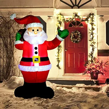 

6 Foot Inflatable Santa Claus LED Light Up Giant Christmas Xmas Inflatable Santa Claus Carry Gift Bag for Blow Up Yard Dc
