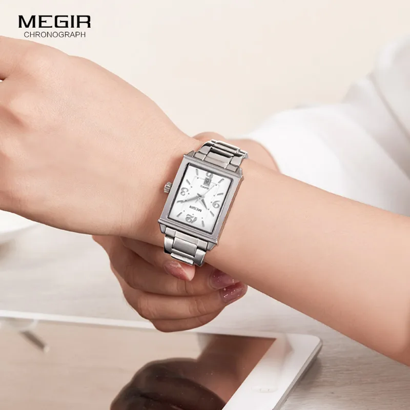 Megir Womens Simple Stainless Steel Quartz Watch with Calendar Date display Fashion Waterproof Dress Wrist Watch for Ladies1079L Megir Womens Simple Stainless Steel Quartz Watch with Calendar Date display Fashion Waterproof Dress Wrist Watch for Ladies1079L