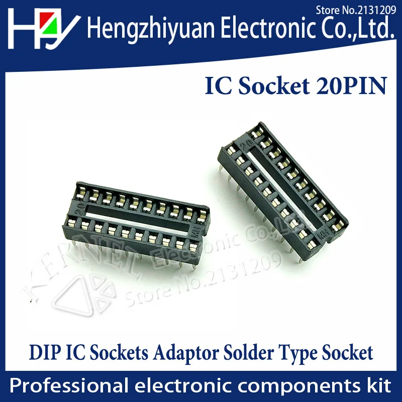 20Pcs Pitch 2.54MM Dip Round Hole 8Pin Socket Adaptor New Ic mr