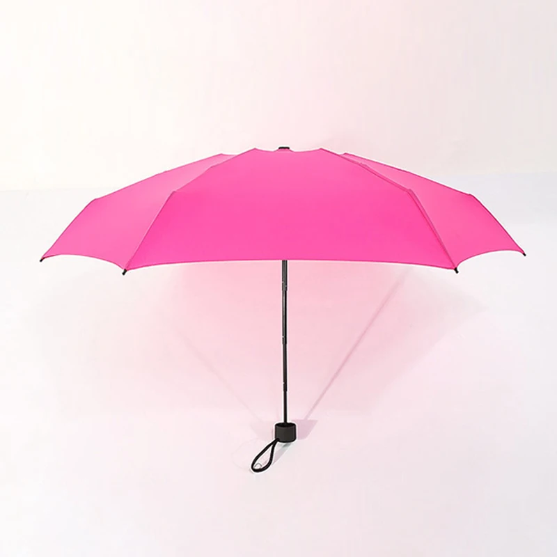 Маленький модный 5 складной зонтик для дождя, Женский мини Карманный Детский зонтик, защита от солнца, УФ-зонты, водонепроницаемый портативный дорожный зонтик - Цвет: Rose red