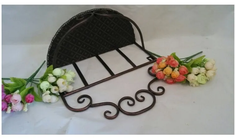 Hot European Style Bathroom Kitchen Household Items Bathroom Storage Rack Wrought Iron Wall Rack Shelf