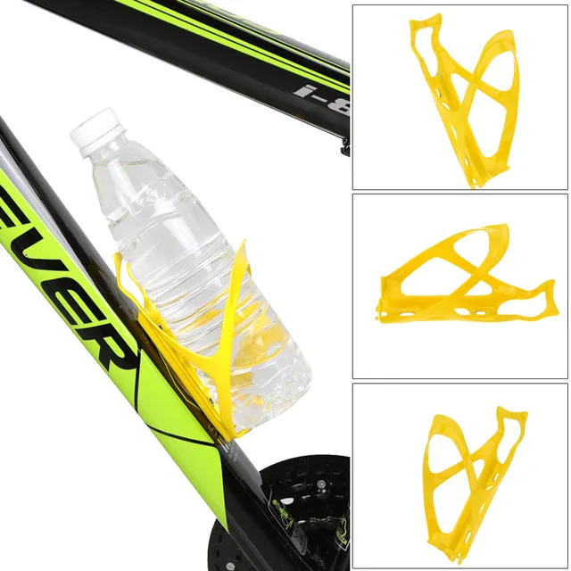 Lightweight Strong Bottle Cage Bicycle Accessory Yellow Glossy Carbon Fiber MTB Bicycle Water