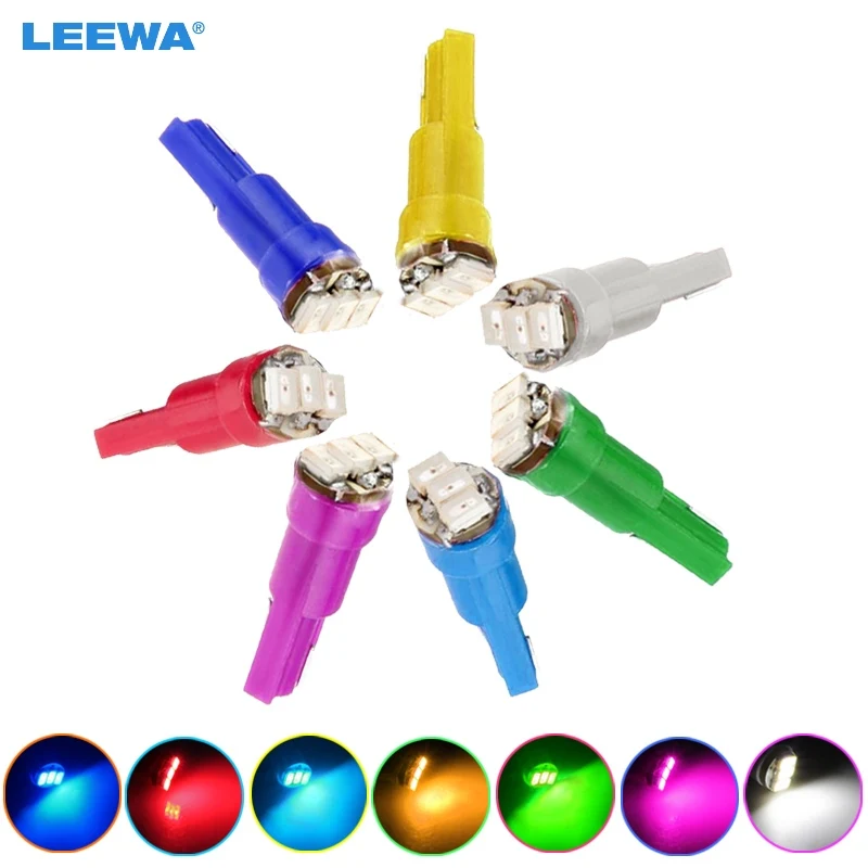 LEEWA 5 шт. T5 1206 3-SMD 0 1 Вт Приборная панель автомобиля Датчик боковой светодиодный