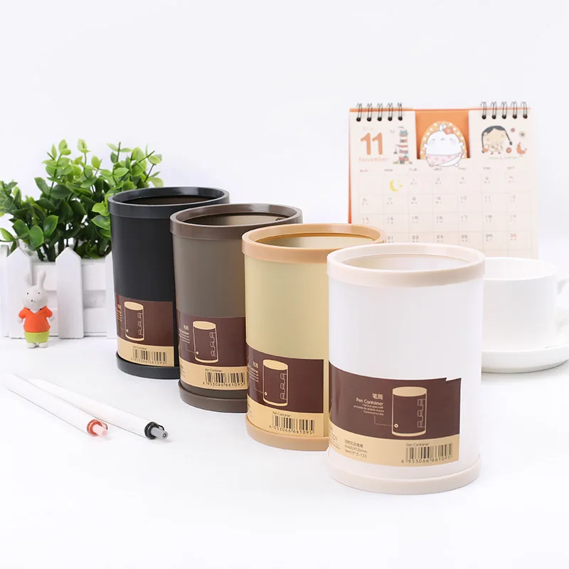 

1pcs Imple Japanese Pen Holder Storage Box Detachable Round Creative Multifunction Desktop Penholder