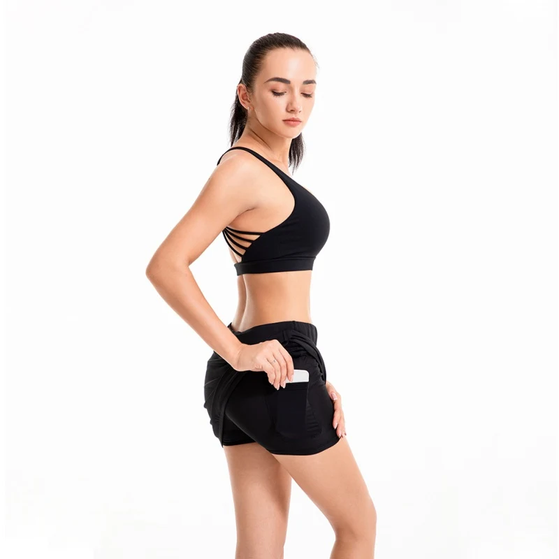 Женская Спортивная юбка с шортами, внутренняя легкая быстросохнущая юбка-карандаш с карманами для бега, тенниса, гольфа, тренировок