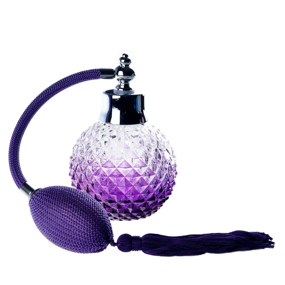 

H&D Empty Crystal Vintage Perfume Replacement Spray Bottle Atomizer Luxury Series (purple) Wedding Gifts For Lady Home Decor