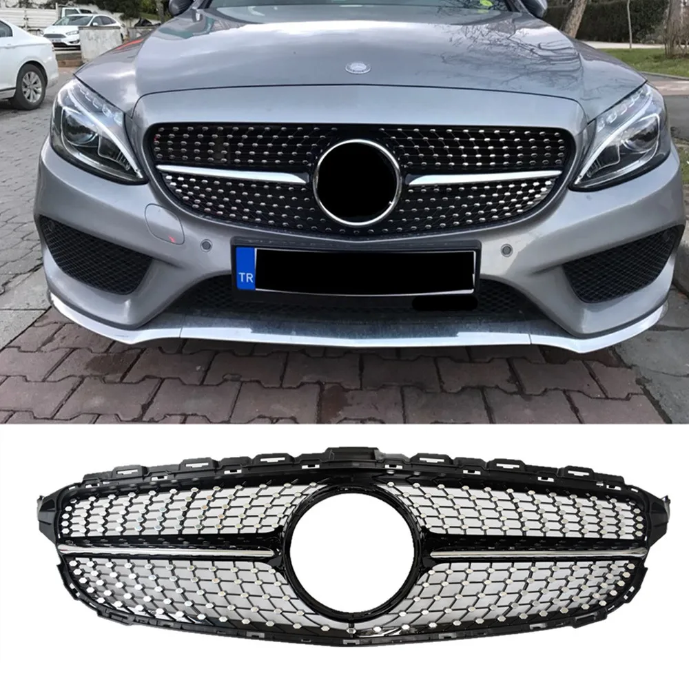 C class diamond grille w205 radiator grid gloss black grille c63 for