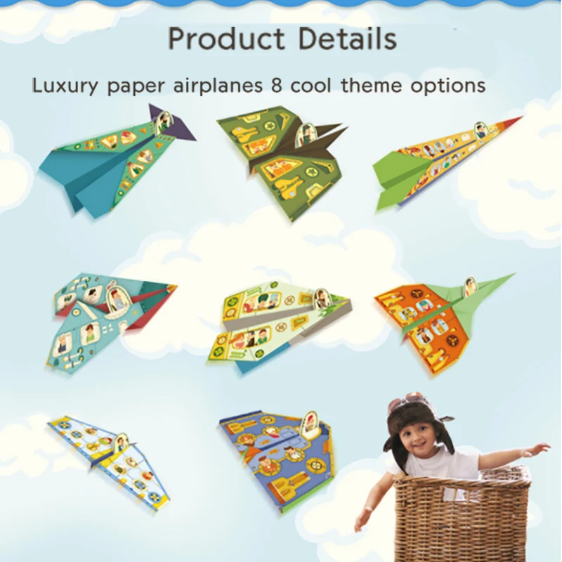 Mideer Детские творческие оригами Бумажные самолеты Складные DIY родитель-ребенок полноцветная игрушка ручной работы самолет обучающая